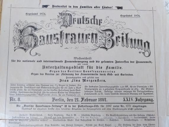 Lina Morgensterns Deutsche Hausfrauenzeitung