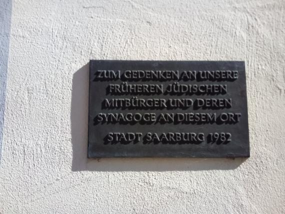 Gedenktafel für die Synagoge Saarburg