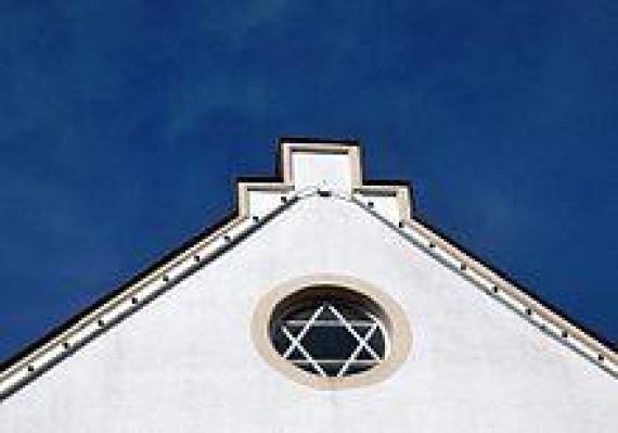 Star of David in gable of jevers house