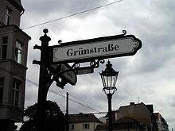 Copies of historical street signs in the old town