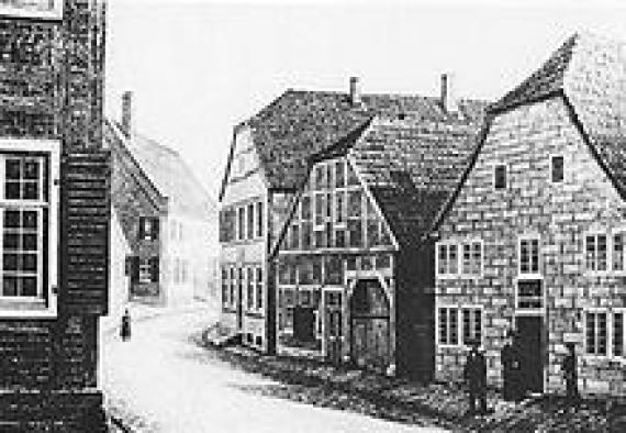 Behind the Jewish schoolhouse (building on the far right) was the synagogue of Oelde.