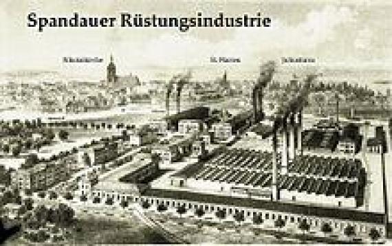 Industriekomplex Spandau-Stresow 1869 mit Gewehrfabrik, Geschützgießerei, Pulverfabrik, Munitionsfabrik, Artillerie-Werkstatt