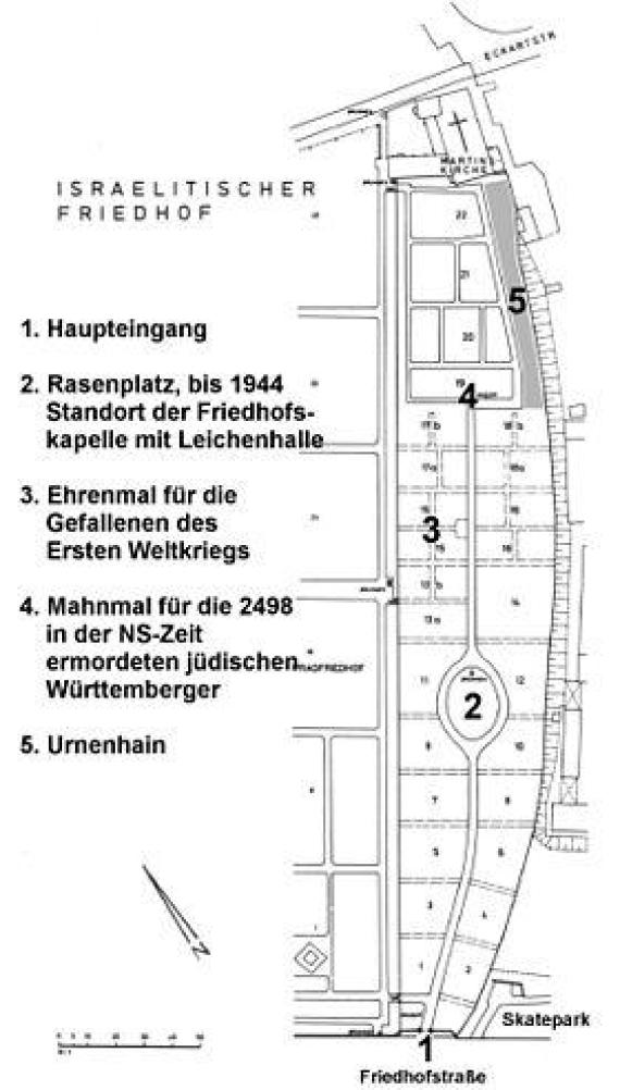 Plan des Israelitischen Teils des Pragfriedhofs