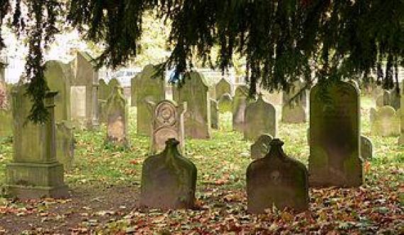 Gravestones in the cemetery