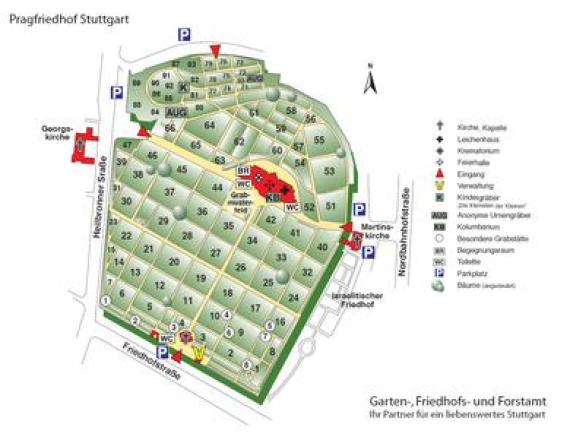 Plan of the general part of the Prague Cemetery