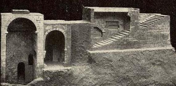 Model of the Jewish bath (Mikwe) in Speyer by Otto Martin from 1911 in the Museum SchPIRA in the Judenhof Speyer. On permanent loan from the Historical Museum of the Palatinate, Speyer. [11]