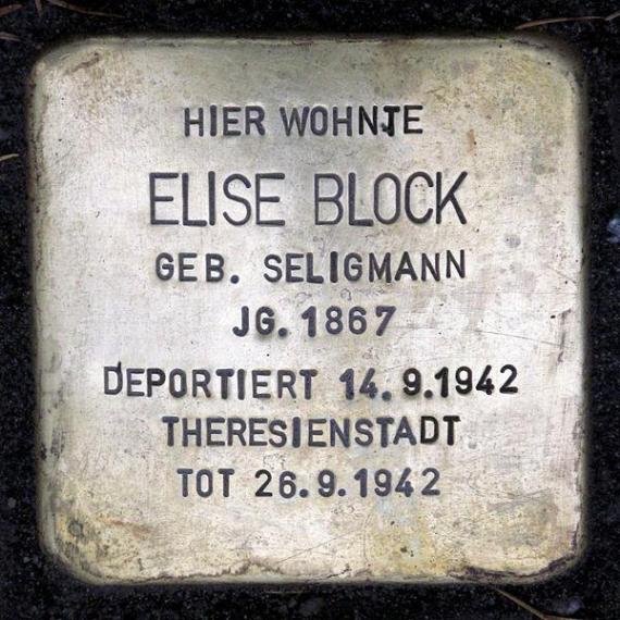 https://upload.wikimedia.org/wikipedia/commons/thumb/8/8b/Stolperstein.Kaulsdorf.Leopoldstra%C3%9Fe_32.Elise_Block.1272.jpg/600px-Stolperstein.Kaulsdorf.Leopoldstra%C3%9Fe_32.Elise_Block.1272.jpg