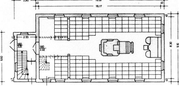 Grundriss der Synagoge in Aurich Floor plan of the synagogue in Aurich