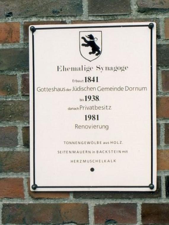 Information board at the former synagogue Dornum