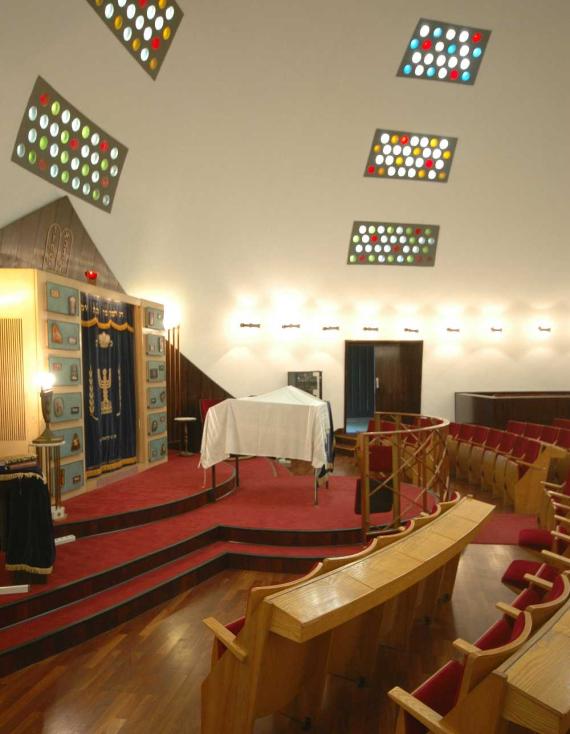 Interior to the Torah shrine