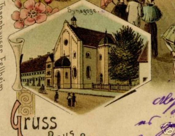 Die Synagoge Fellheim (Vergrößerung aus historischer Ansichtskarte)