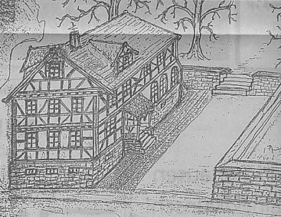 The synagogue drawn from the memory of Johannes Scheerer