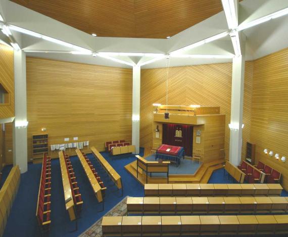 Interior to the Torah shrine