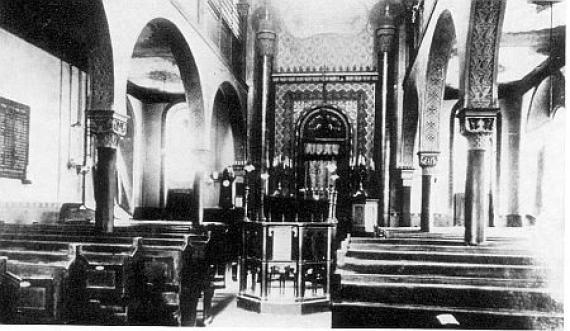 Die Synagoge in Fulda - Innenaufnahme um 1910.