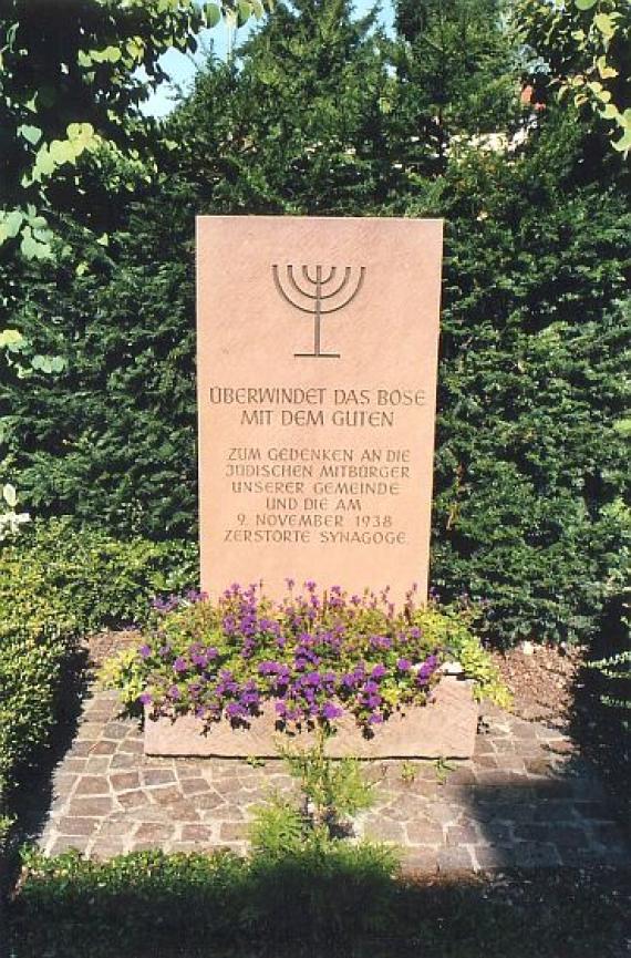 Memorial stone for the former synagogue in Goldbach