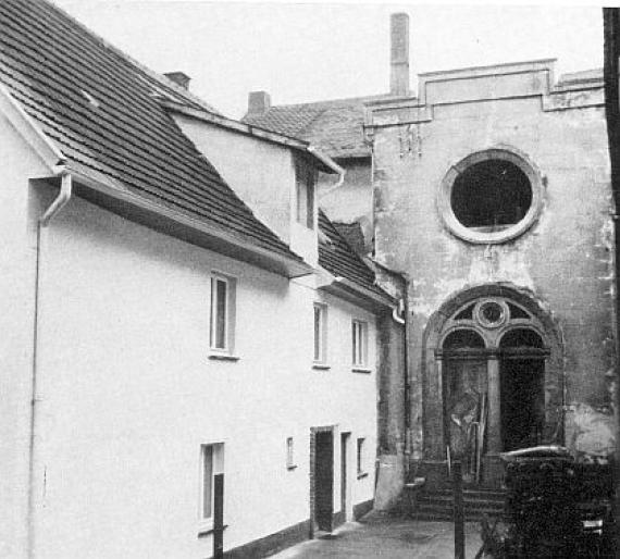 The former synagogue Gudensberg before the renovation (around 1970)