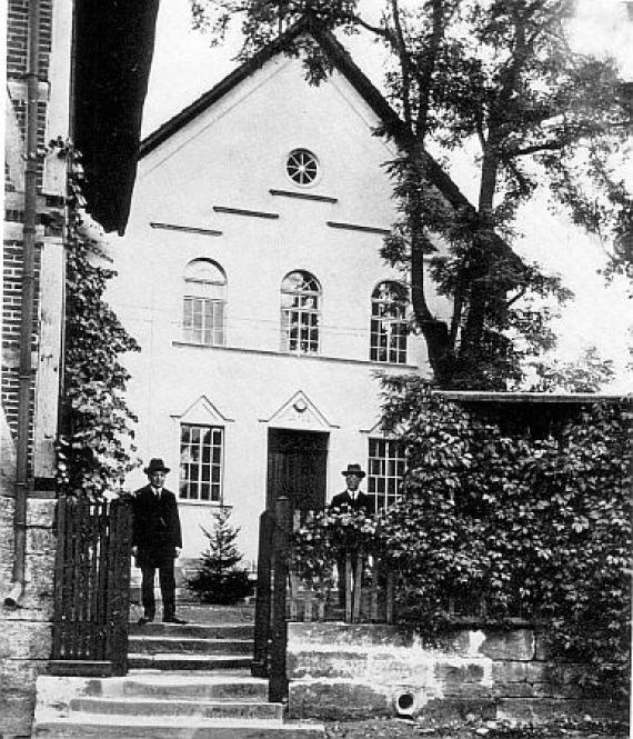 The synagogue in Herrleshausen, built in 1928, completely destroyed in 1938.