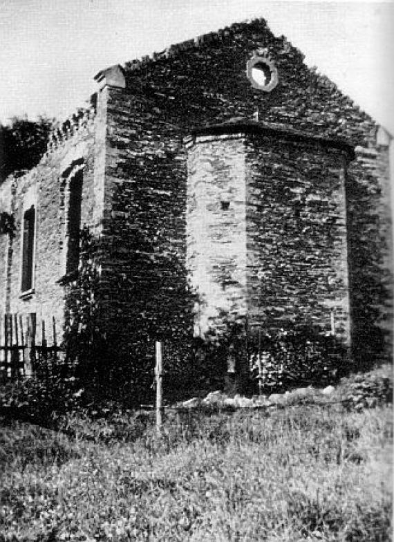 Die ehemalige Synagoge in Laufenselden: Foto der Ruine nach dem Brand 1938?