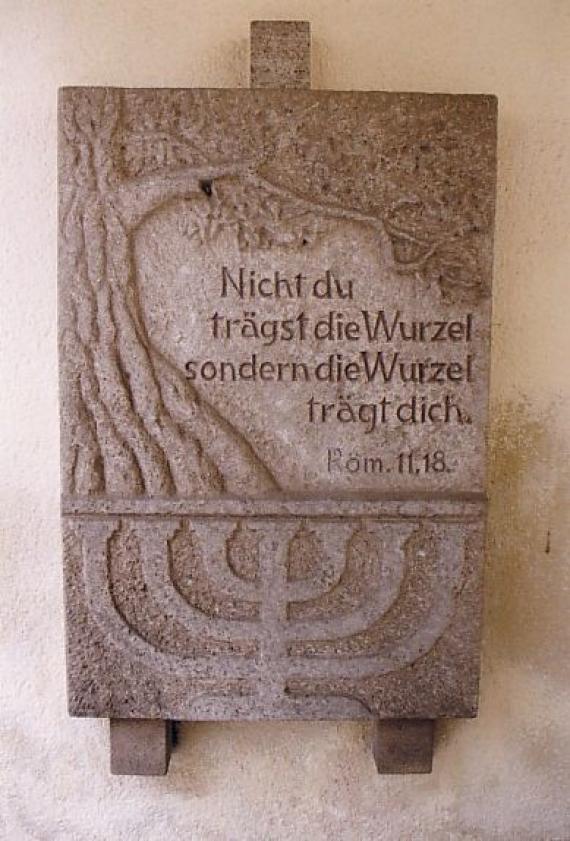 Memorial plaque at the former synagogue Merchingen