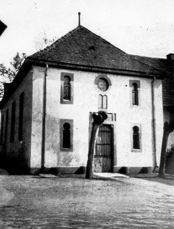 Die Synagoge in Nonnenweier um 1930