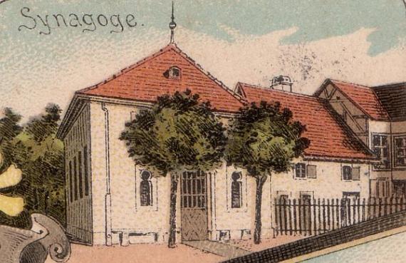 Die Synagoge in Nonnenweier (historische Ansichtskarte)