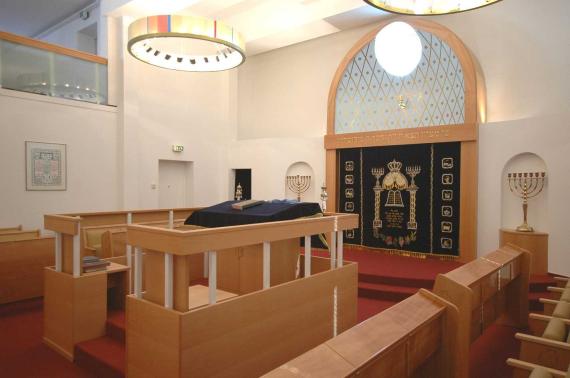 Interior to the Torah shrine