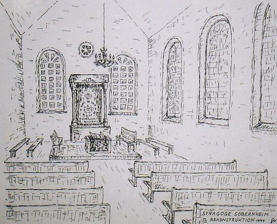 Sketch of the synagogue Bad Sobernheim