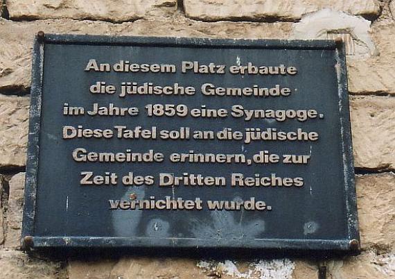 Gedenktafel an der Synagoge Bad Sobernheim