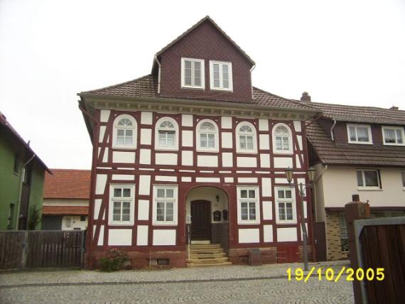 Half-timbered house with two floors and