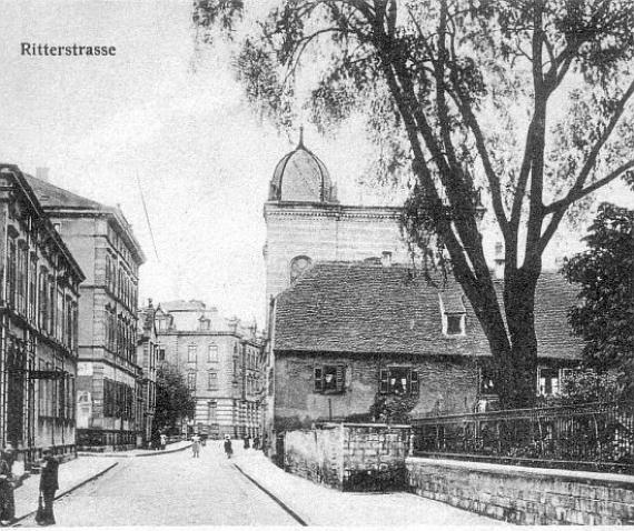 The synagogue in Zweibrücken on a hostoric postcard (dated June 1916)