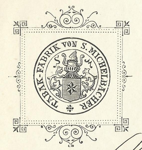 Coat of arms of the S. Michelbacher tobacco factory on an invoice