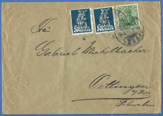 Envelope to Mrs. Gabriel Michelbacher