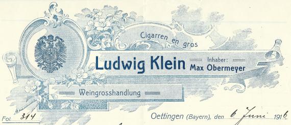 Cigars en gros - Wine wholesaler Ludwig Klein, owner Max Obermeyer