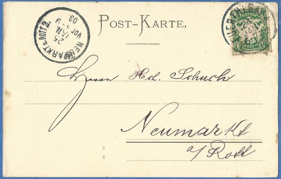 Geschäftspostkarte Abraham Weil jr. Tuch en gros - versandt am 24. Januar 1903