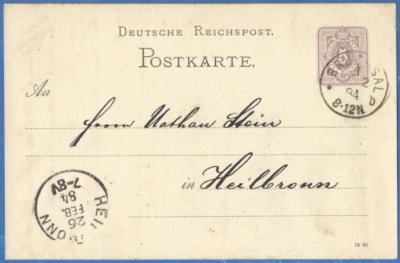 Postkarte geschäftlicher Art