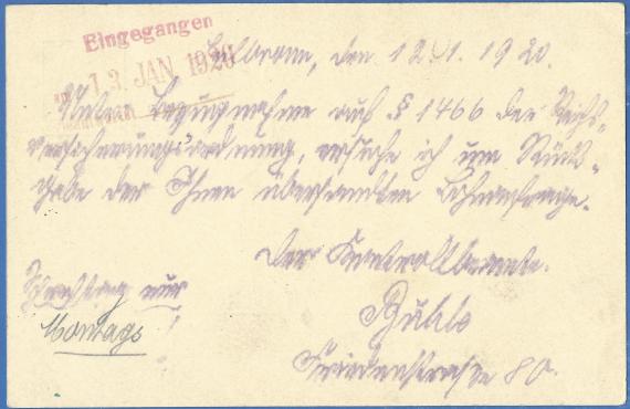 Postcard of business nature to Mr. Moses Reis Sons