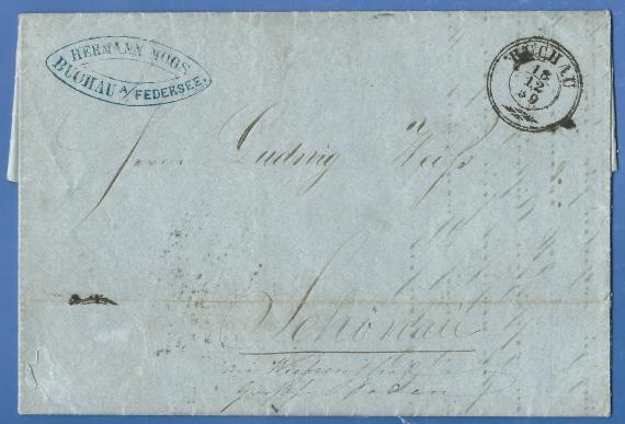 Letter - invoice from Hermann Moos, - sent on 18.12.1859