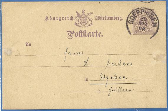 Geschäftspostkarte der Firma „D. Rosenthal & Cie", - versandt am 30. April 1886