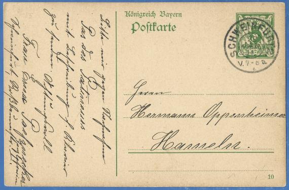Postkarte geschäftlicher Art an Herrn Herrmann Oppenheimer - versandt am 29. Januar 1911 Postcard of a business nature to Mr. Herrmann Oppenheimer - mailed January 29, 1911
