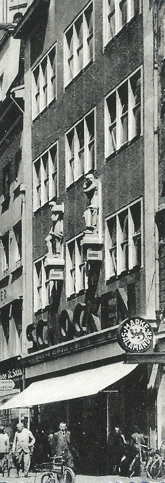 Kaufhaus Schocken The lower Maximilianstraße with the department store Schocken - detail enlargement department store Schocken