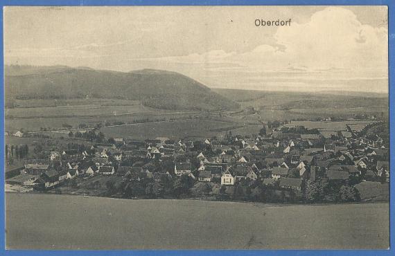 Ansichtskarte Oberdorf - Blick auf Oberdorf mit Synagoge - aus der Zeit um 1917 - versandt als Feldpost am 18. Juli 1917