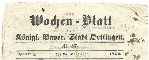 Wochenblatt der Königl. Bayer. Stadt Oettingen No. 47