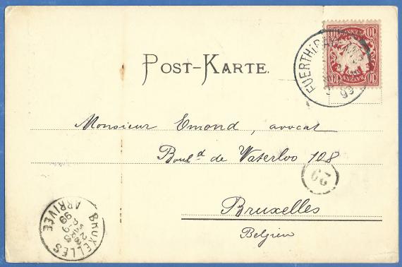 Geschäftspostkarte von H. E. Arnstein, versandt am 22. März 1899 - Kartenvorderseite