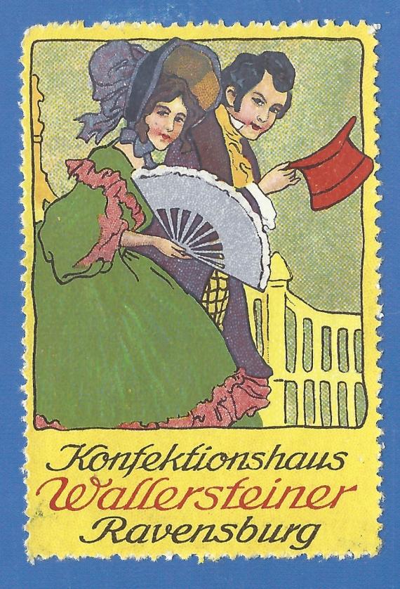 Werbemarke - Konfektionshaus Wallersteiner aus der Zeit um 1910 - 1920