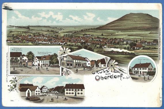 Historical picture postcard "Gruss aus Oberdorf" with several views