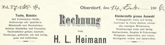 Rechnungskopf mit Produktübersicht 1906