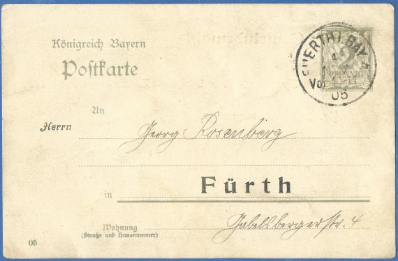 Postcard, private - official content - to Mr. Georg Rosenberg, mailed November 1, 1905