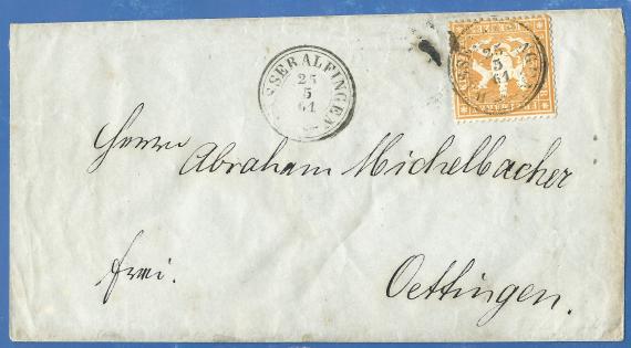 envelope addressed to Mr Abraham Michelbacher in Oettingen