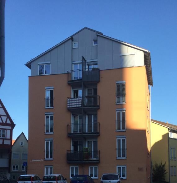 Newly built residential complex on the former site of the synagogue in 1998 October 2018.