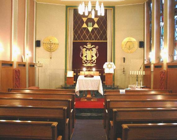 Interior to the Torah shrine